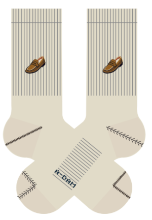 Crew Socks Pearled Ivory Loafer Emb 