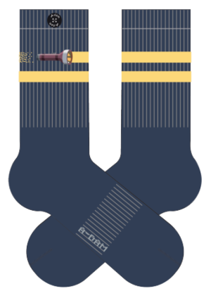 Crew Socks Blue Torch Stripe Emb 