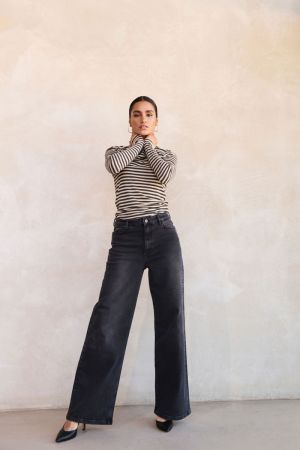 BASIC LS STRIPE TOP CHALK