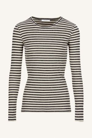 BASIC LS STRIPE TOP CHALK