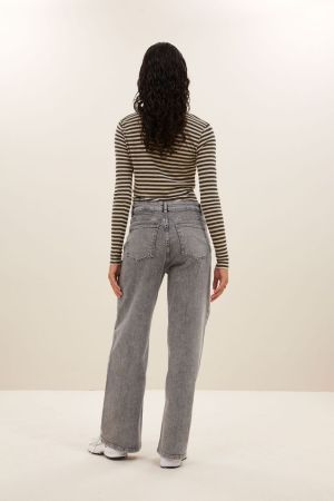 BASIC LS STRIPE TOP CHALK