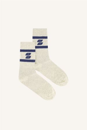 LOGO SPARKLE GREY SOCKS NAVY