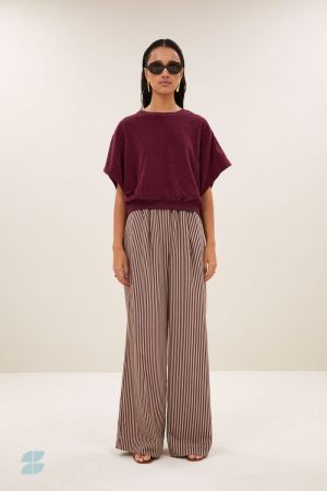 NUKI SLUB TOP BURGUNDY CRUSH