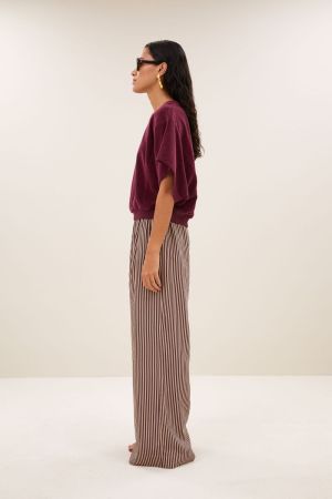 NUKI SLUB TOP BURGUNDY CRUSH