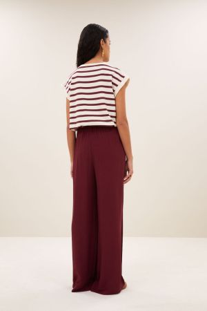 TOBI STRIPE TOP GRAINE WINE STR