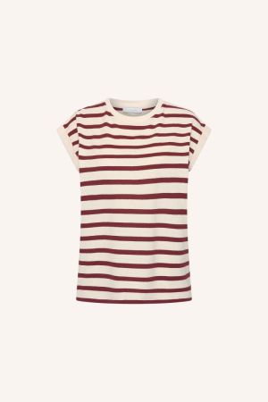 TOBI STRIPE TOP GRAINE WINE STR
