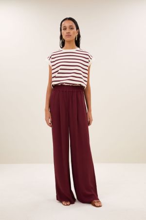 TOBI STRIPE TOP GRAINE WINE STR