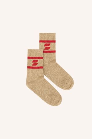 LOGO GLITTER OYSTER SOCKS POPPY RED