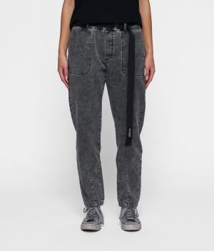 THE BELTED PANTS WASHED BLACK