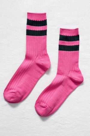 VARSITY SOCKS PINK/GREEN