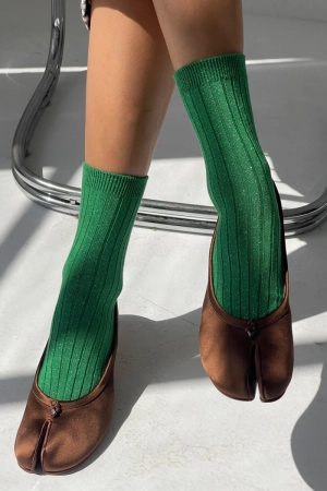 HER SOCKS EMERALD GLITTER