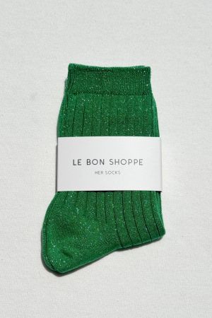 HER SOCKS EMERALD GLITTER
