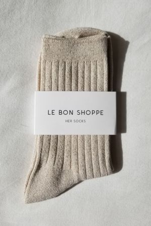 HER SOCKS IVORY GOLD GLIT