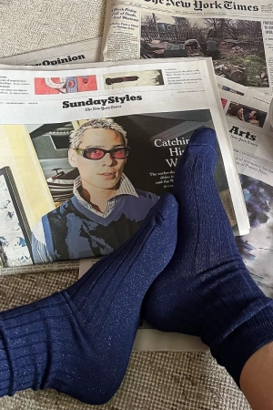 HER SOCKS SAPPHIRE GLITTE