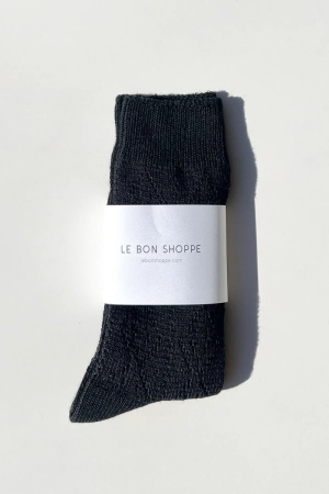 MODAL EYELET SOCKS JET BLACK