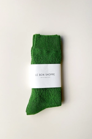 MODAL EYELET SOCKS PALM GREEN