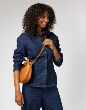COCO CROISSANT - SOFT GRAIN LEATHER COGNAC