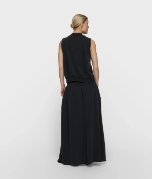 SMOCK SKIRT WASHED DARK CHARCOAL