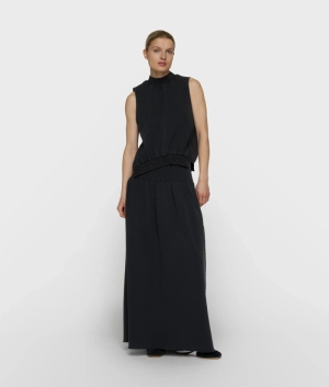 SMOCK SKIRT WASHED DARK CHARCOAL