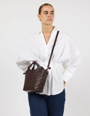 MARA MIDI - CHOCOLATE WOVEN CLASSIC  CHOCOLATE