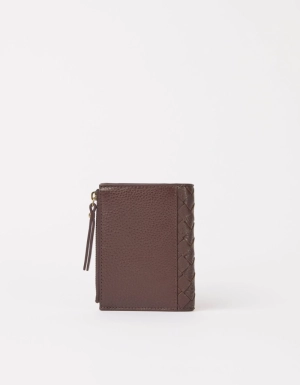 JAMIE WALLET - CHOCOLATE WOVEN SOFT GRAIN LEATHER CHOCOLATE