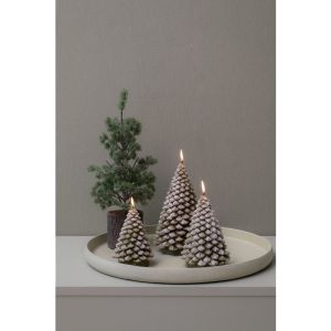 CANDLE TREE SNOW L GREEN