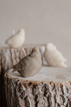 CANDLE BIRD BEIGE