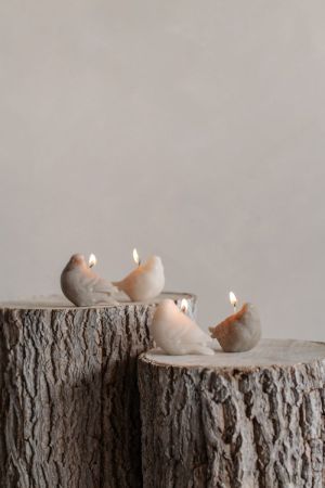 CANDLE BIRD BEIGE