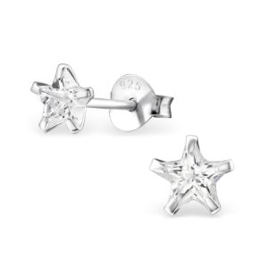ZILVEREN STERRETJE MET ZIRCONIUM - 925 SILVER EAR STUDS SILVER