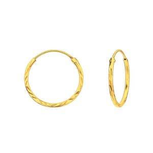 GOUDEN EAR HOOPS - 925 SILVER EAR STUDS - GOUD VERGULD GOLD