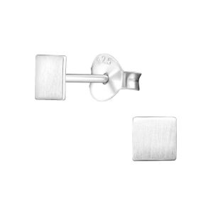 VIERKANTJE ZILVER - 925 SILVER EAR STUDS SILVER