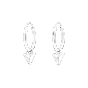 HANGERTJES MET DRIEHOEKJE - 925 SILVER EARSTUDS  SILVER