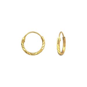 EARHOOPS - 925 SILVER EARRINGS - GOUD VERGULD GOLD