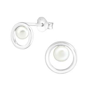 RONDJE MET PAREL - 925 SILVER EAR STUDS  SILVER