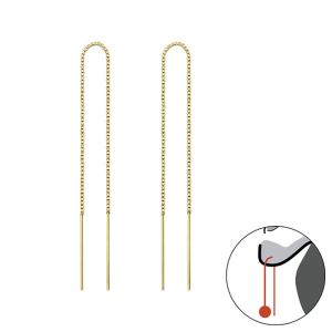 KETTING - 925 SILVER EAR STUDS - GOLD PLATED + E-COAT GOLD