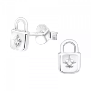SLOTJES MET KRISTAL - 925 SILVER EAR STUDS SILVER