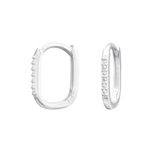 HOOPS KRISTALLEN- 925 SILVER EARSTUDS SILVER
