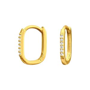 HOOPS KRISTALLEN- 925 SILVER EARSTUDS - GOUD VERGULD + E-COAT GOLD
