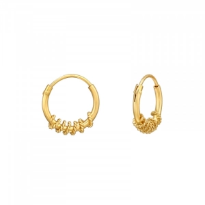 HOOPS - 925 SILVER EARSTUDS - GOUD VERGULD - E-COAT GOLD