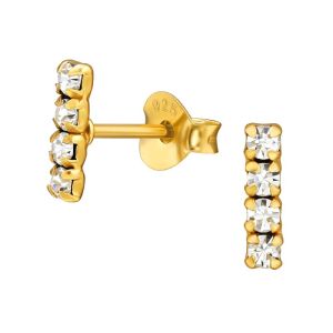 STAAFJE - 925 SILVER EARSTUDS - GOUD VERGULD + E-COAT GOLD
