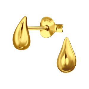 DRUPPEL MET KRISTALLEN - 925 SILVER EARSTUDS - GOUD VERGULD + E-COAT GOLD