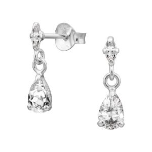 HANGERTJES MET KRISTAL - 925 SILVER EARSTUDS  SILVER