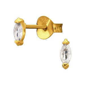 KRISTAL - 925 SILVER EARSTUDS - GOUD VERGULD - E-COAT GOLD