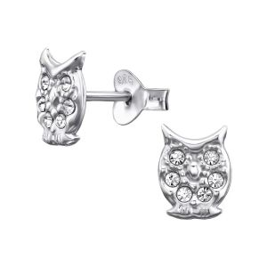 UILTJE MET KRISTALLEN - 925 SILVER EARSTUDS SILVER