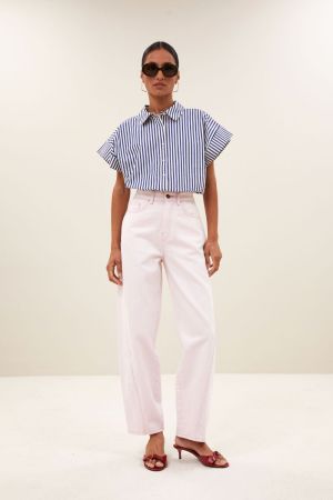 PIXIE BLUE STRIPE BLOUSE DARK BLUE
