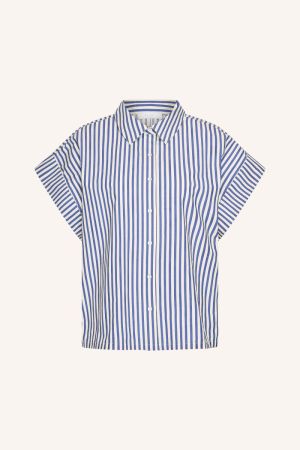 PIXIE BLUE STRIPE BLOUSE DARK BLUE