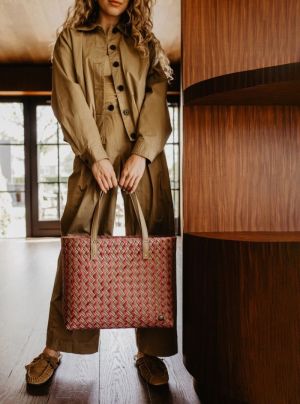 FAY SHOPPER NATUREL BROWN WITH RASPBERRY BROWN WITH RASP