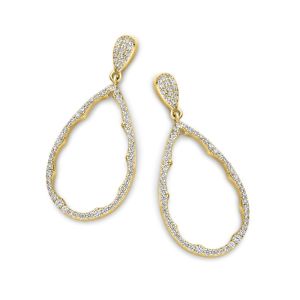GOLD PLATED EARRING SET WITH WHITE CZ GOLD