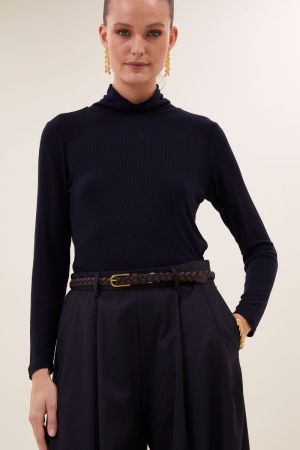 LUNA BRAIDED BELT CHOCOLATE