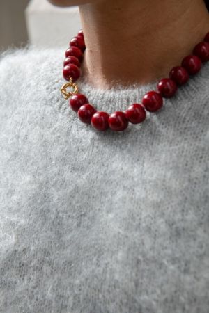 MICKY NECKLACE BURGUNDY CRUSH